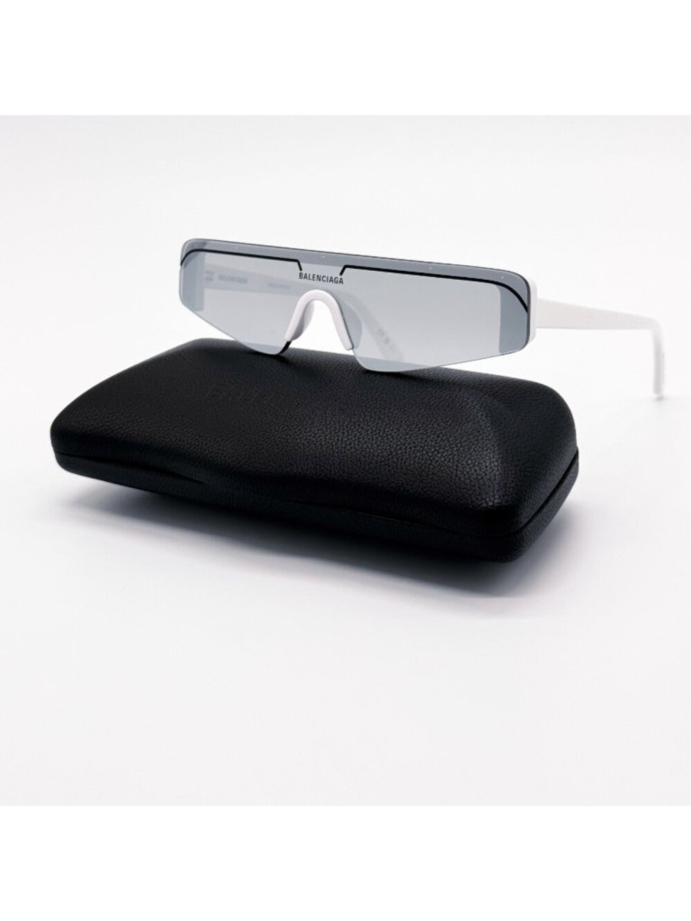 NEW BALENCIAGA BB0003S 002 SUNGLASSES WHITE RECTANGLE UNISEX EYEWEAR BALENCIAGA